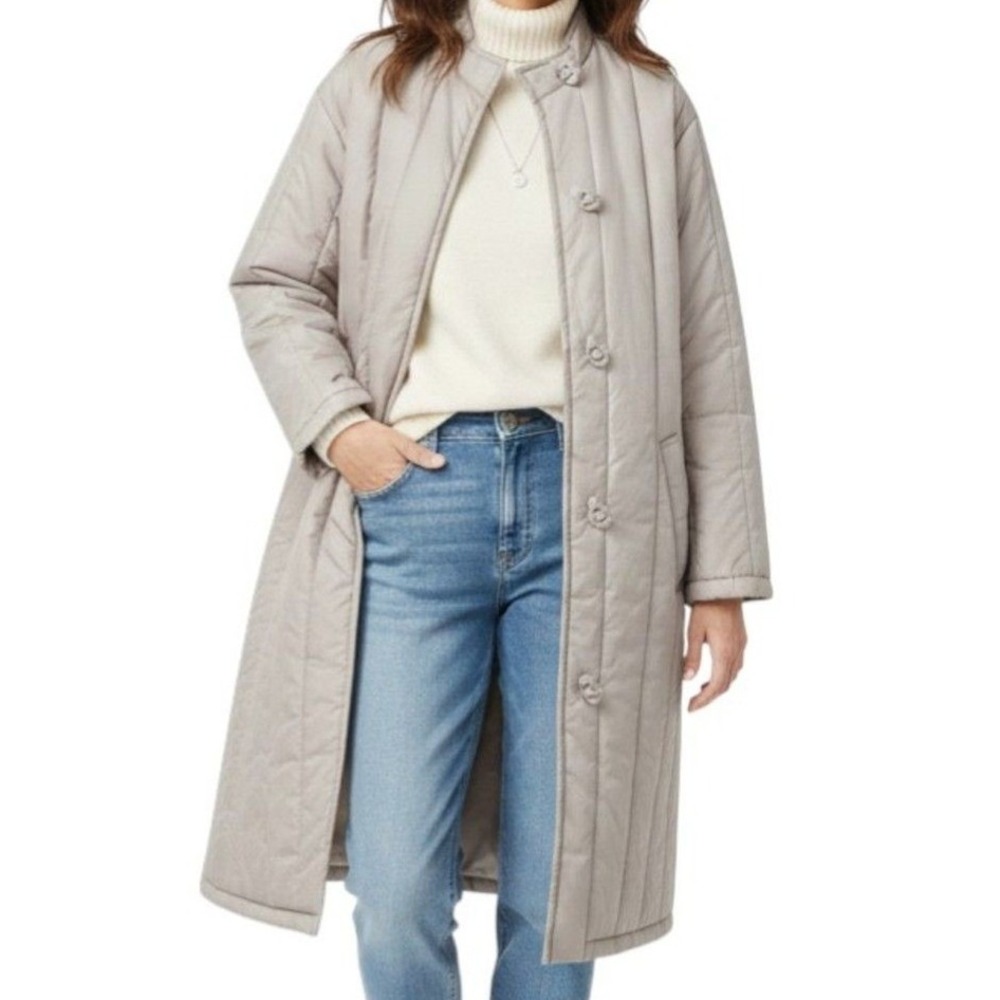 VTG Haband Quilted Coat Greige Water Resistant Puffer Jacket Women Small